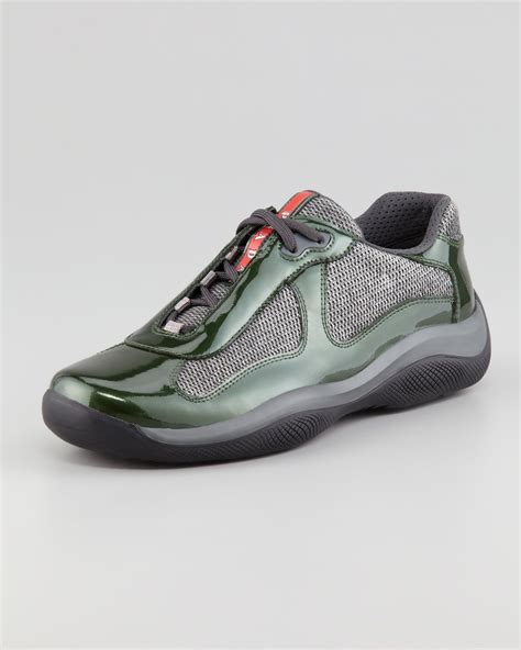 green and white prada|black and grey prada sneakers.